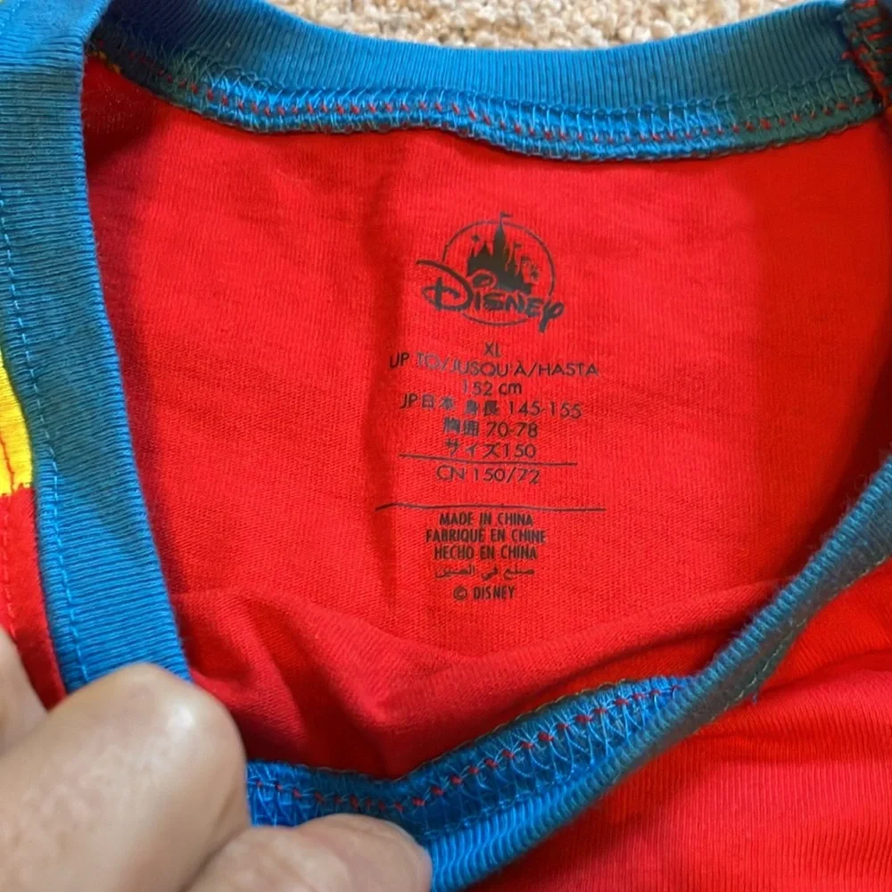 Disney XL Youth Chip & Dale Red Yellow & Blue Tshirt - Picture 3 of 4